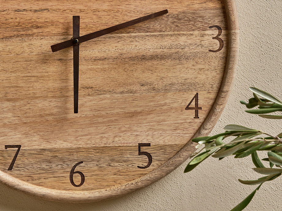 Som Mango Wood Clock - Natural