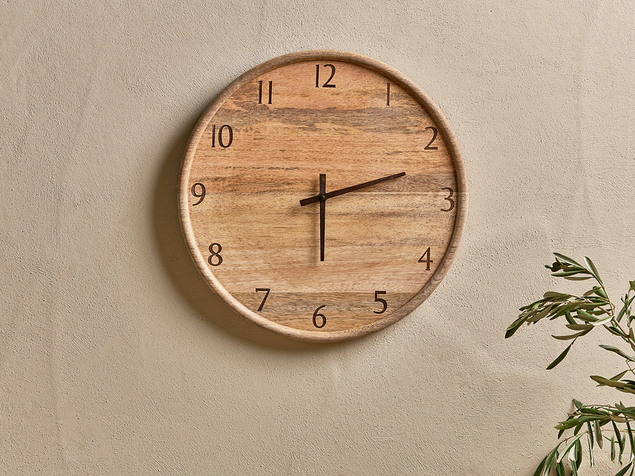 Som Mango Wood Clock - Natural