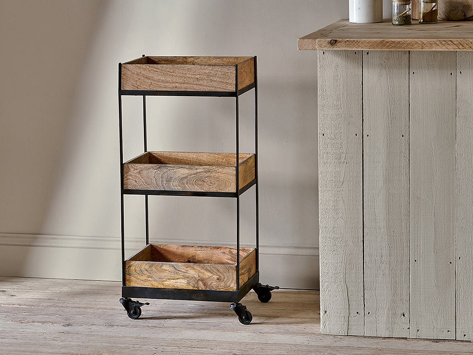 Soma Mango Wood Storage Trolley