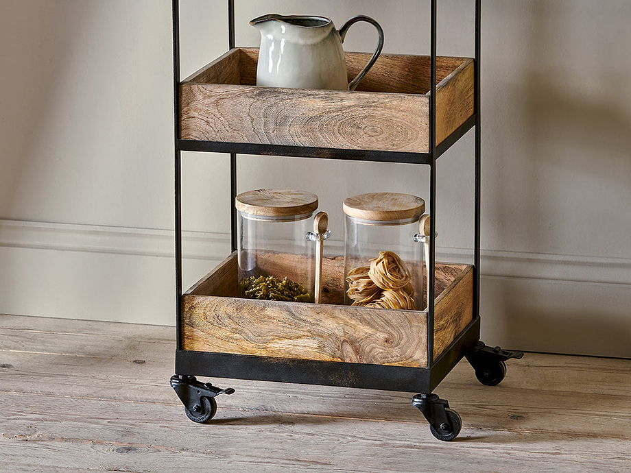 Soma Mango Wood Storage Trolley