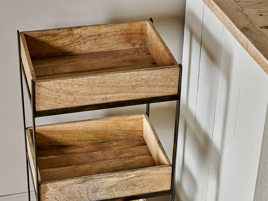 Soma Mango Wood Storage Trolley