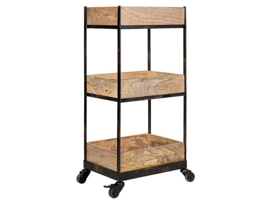 Soma Mango Wood Storage Trolley