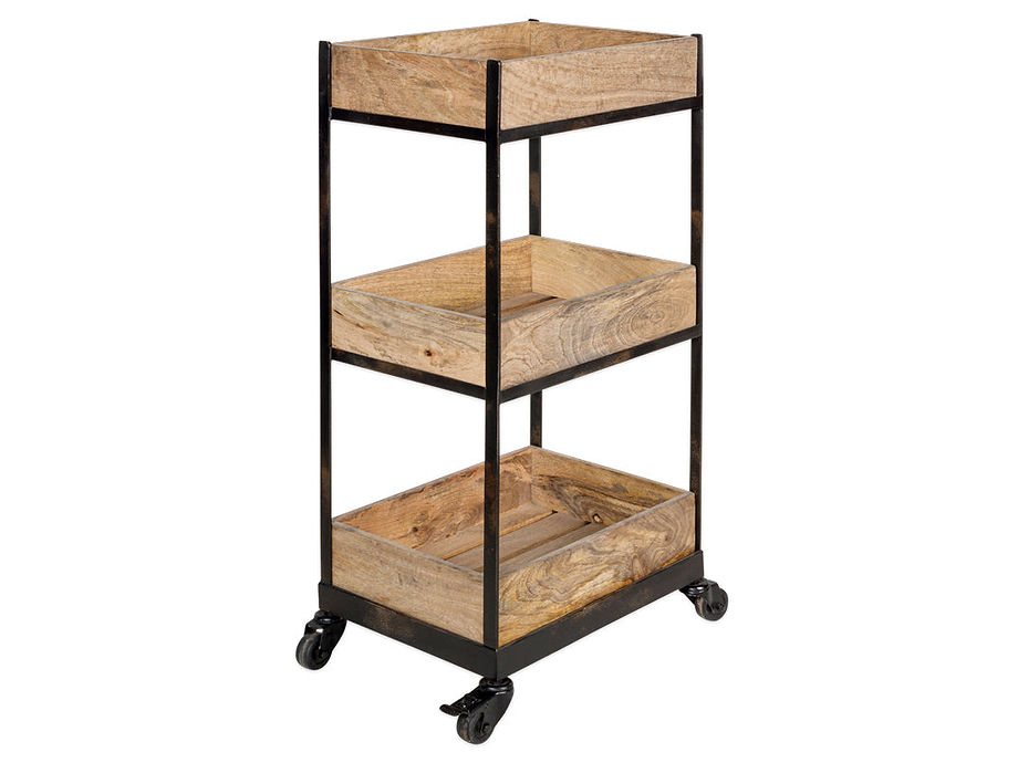 Soma Mango Wood Storage Trolley