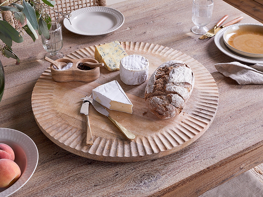 Soria Mango Wood Lazy Susan - Natural