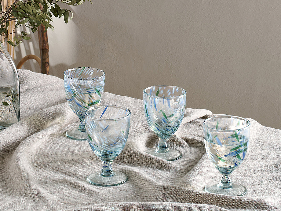 Taja Wine Glass - Sea Blue (Set of 4)