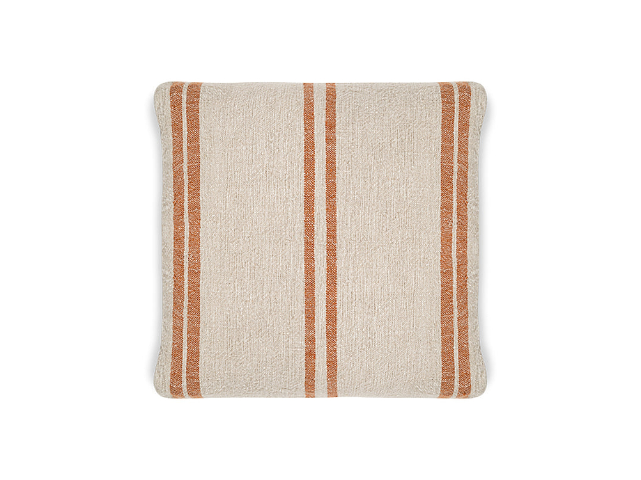 Tajana Linen Stripe Cushion Cover - Rust