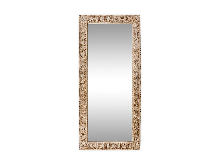 Tannir Carved Mango Wood Mirror - Natural
