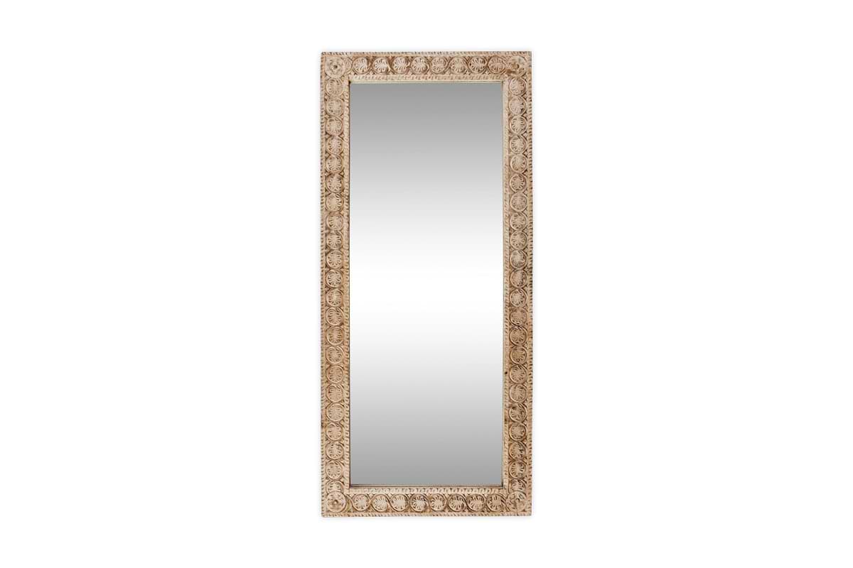 Tannir Carved Mango Wood Mirror - Natural