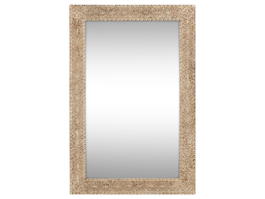 Tannir Mango Wood Carved Mirror - Natural
