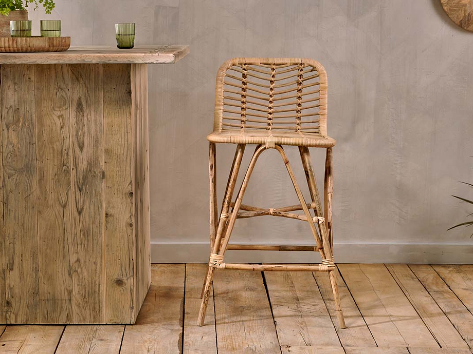 Taung Rattan Counter Chair - Natural