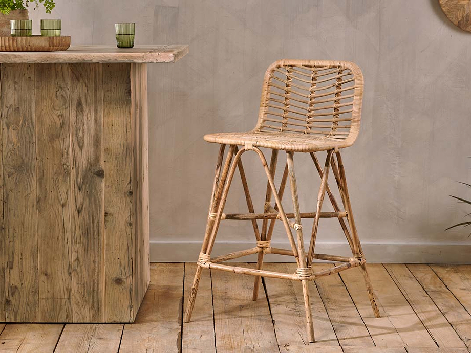 Taung Rattan Counter Chair - Natural