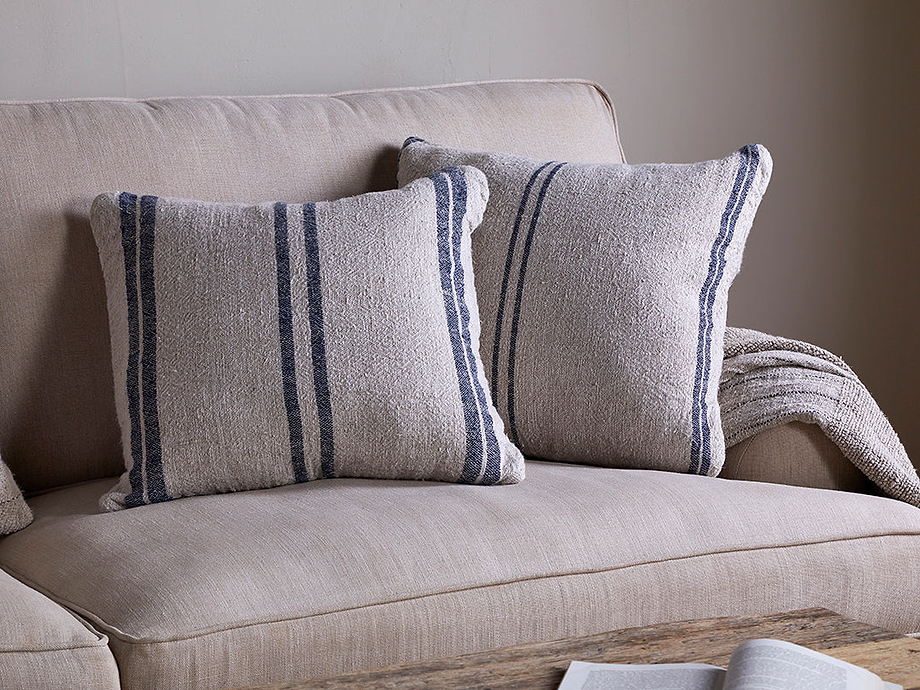 Tendali Linen Stripe Cushion Cover - Navy