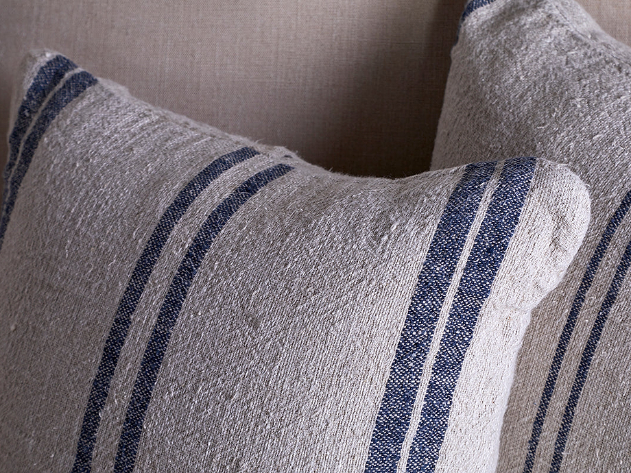 Tendali Linen Stripe Cushion Cover - Navy