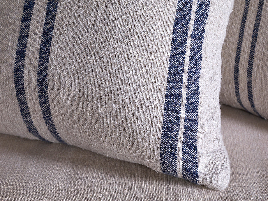 Tendali Linen Stripe Cushion Cover - Navy