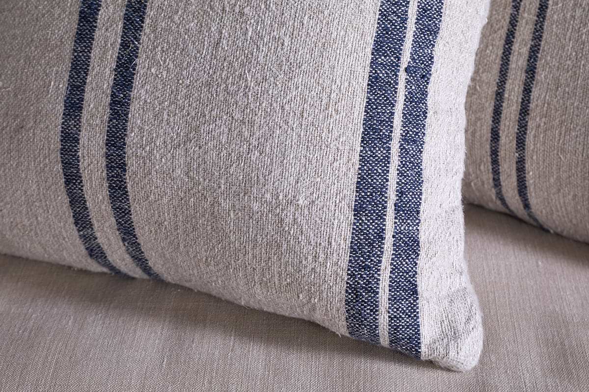 Tendali Linen Stripe Cushion Cover - Navy