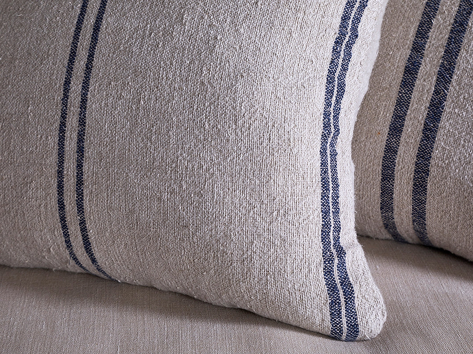 Tendali Linen Stripe Cushion Cover - Navy