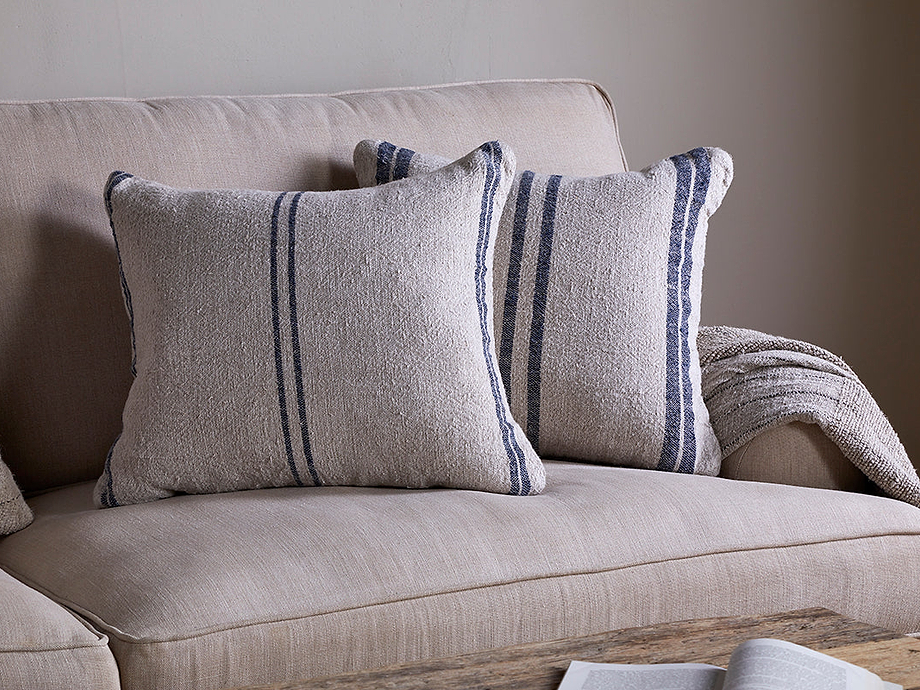 Tendali Linen Stripe Cushion Cover - Navy