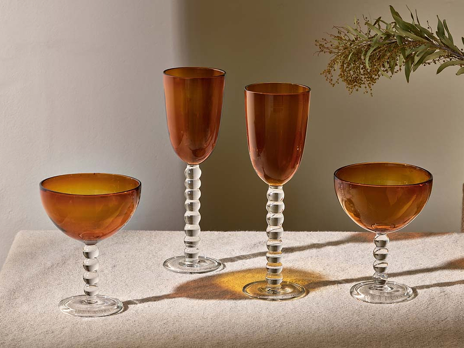 Thimma Champagne Coupe - Amber (Set of 2)