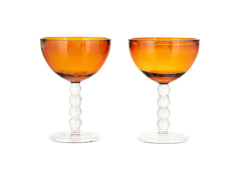 Thimma Champagne Coupe - Amber (Set of 2)