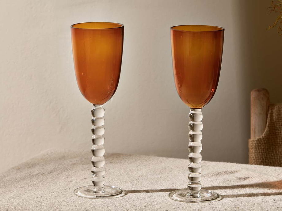 Thimma Wine Glass - Amber (Set of 2)