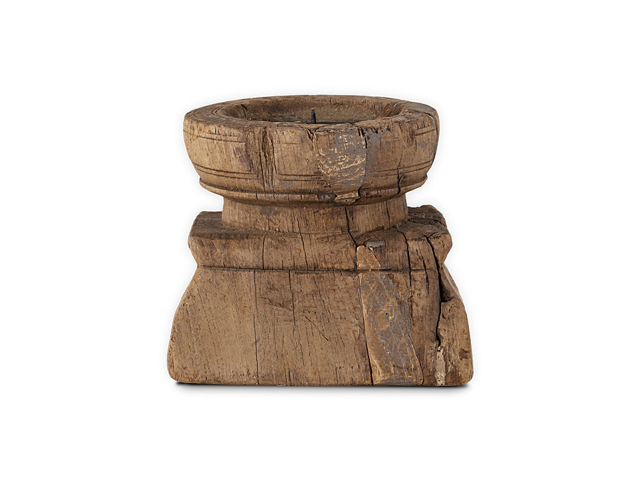 Thoko Reclaimed Square Candlestick - Dark Stain
