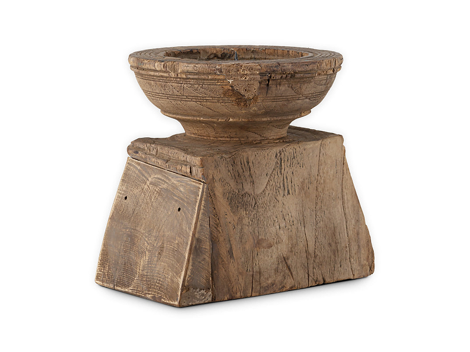 Thoko Reclaimed Square Candlestick - Dark Stain