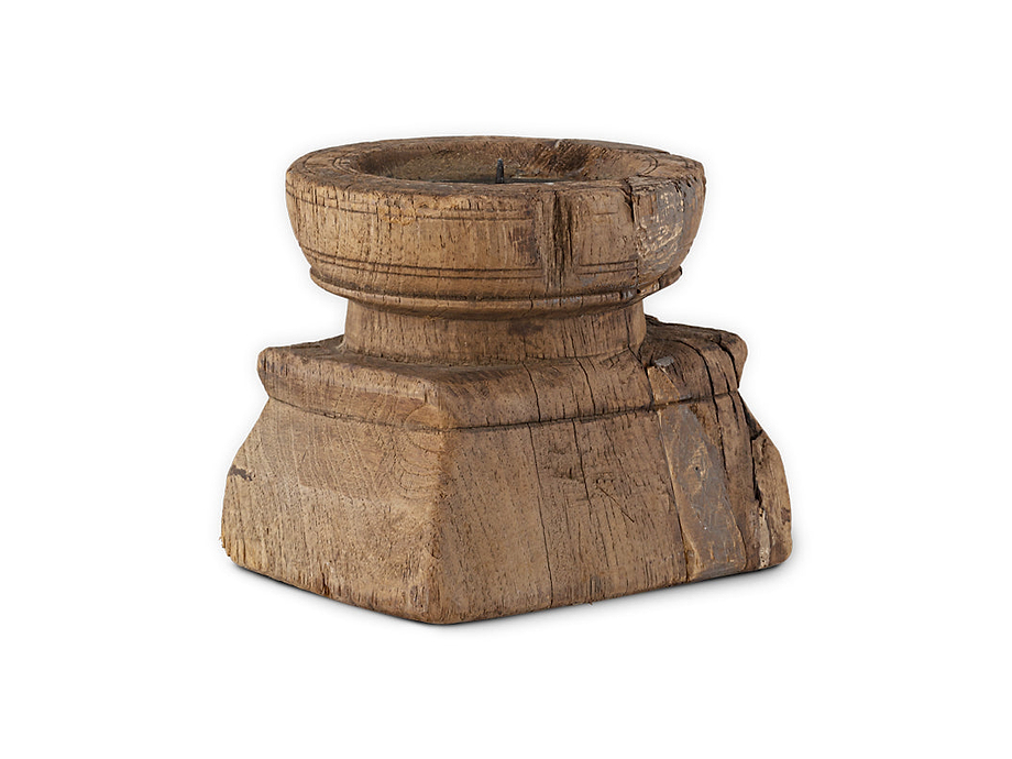 Thoko Reclaimed Square Candlestick - Dark Stain