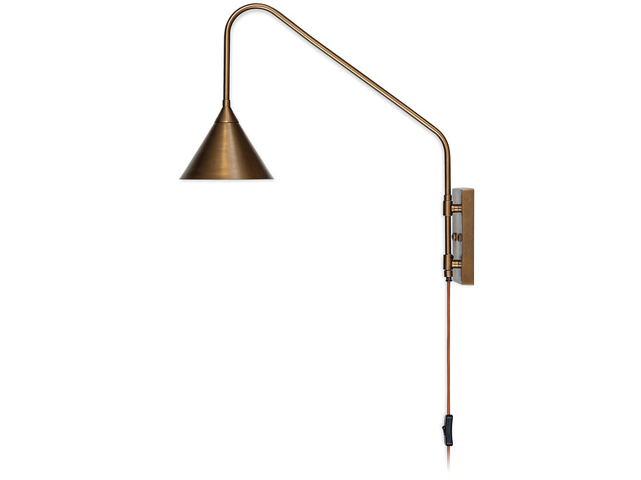Thottam Swing Arm Wall Lamp - Antique Brass
