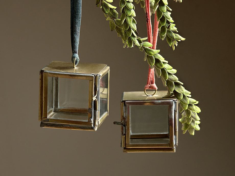 Tiny Kiko Box Decorations (Set of 2) - Antique Brass