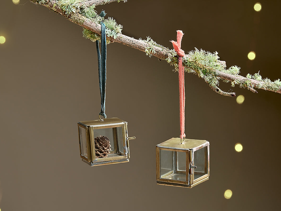 Tiny Kiko Box Decorations (Set of 2) - Antique Brass