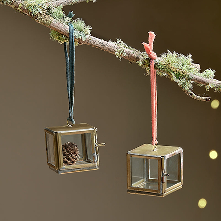 Tiny Kiko Box Decorations (Set of 2) - Antique Brass-nkuku