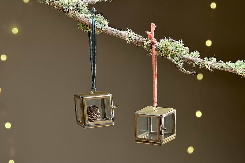 Tiny Kiko Box Decorations (Set of 2) - Antique Brass-nkuku