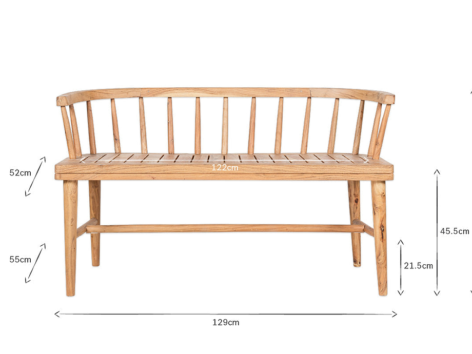 Tipu Acacia Wood Bench