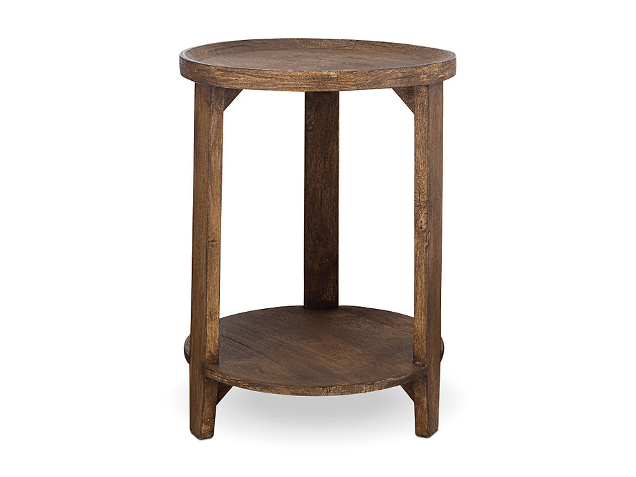 Triveni Mango Wood Side Table - Walnut Stain