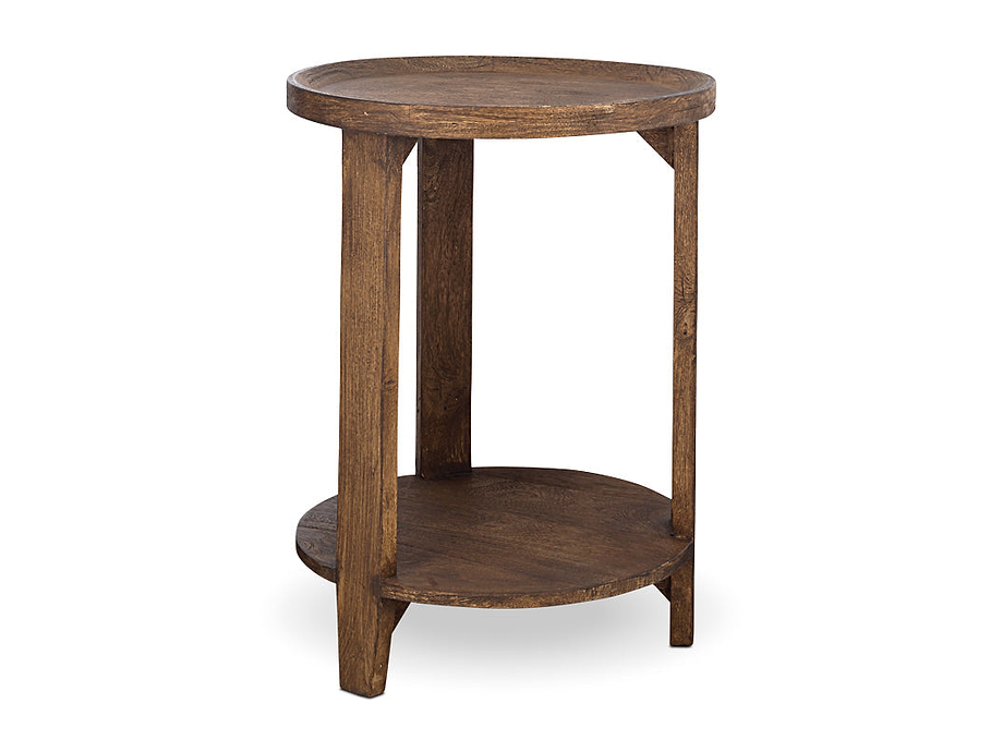 Triveni Mango Wood Side Table - Walnut Stain