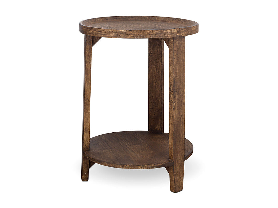 Triveni Mango Wood Side Table - Walnut Stain