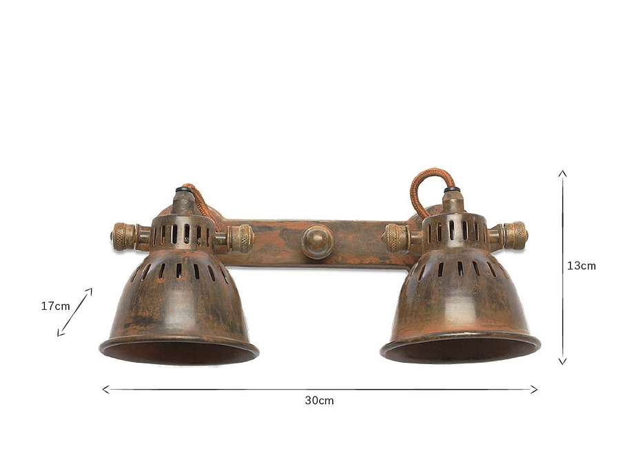 Tubu Brass Double Spot Light - Rust