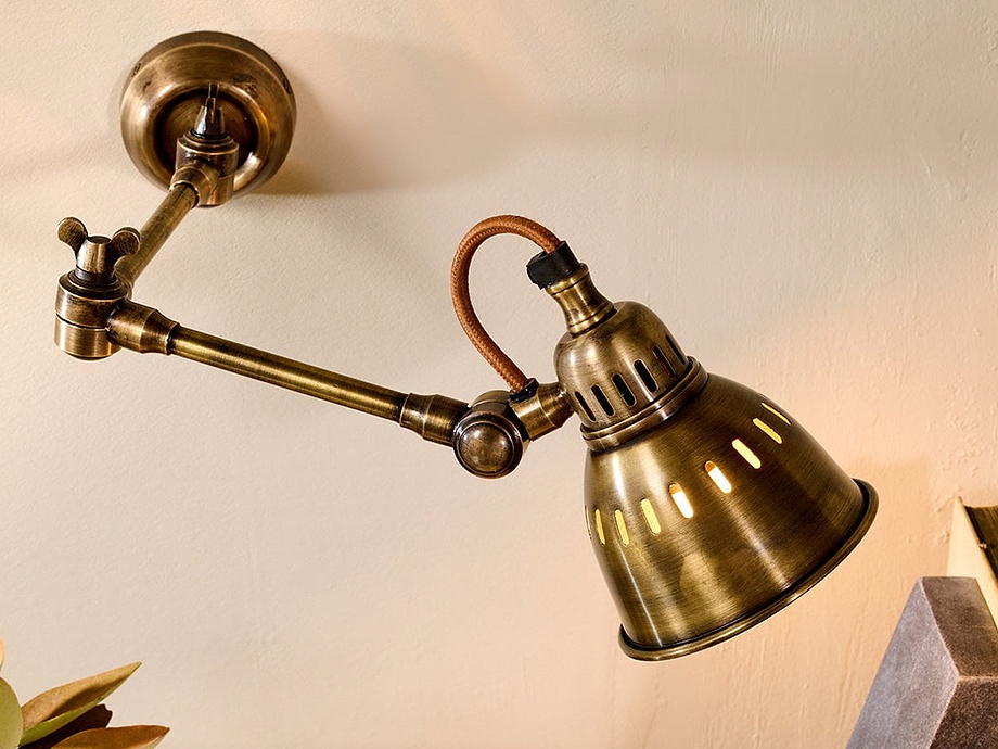 Tubu Brass Extendable Wall Light - Antique Brass