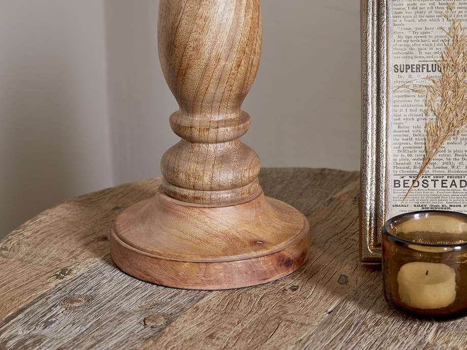 Usha Classic Wooden Table Lamp - Natural