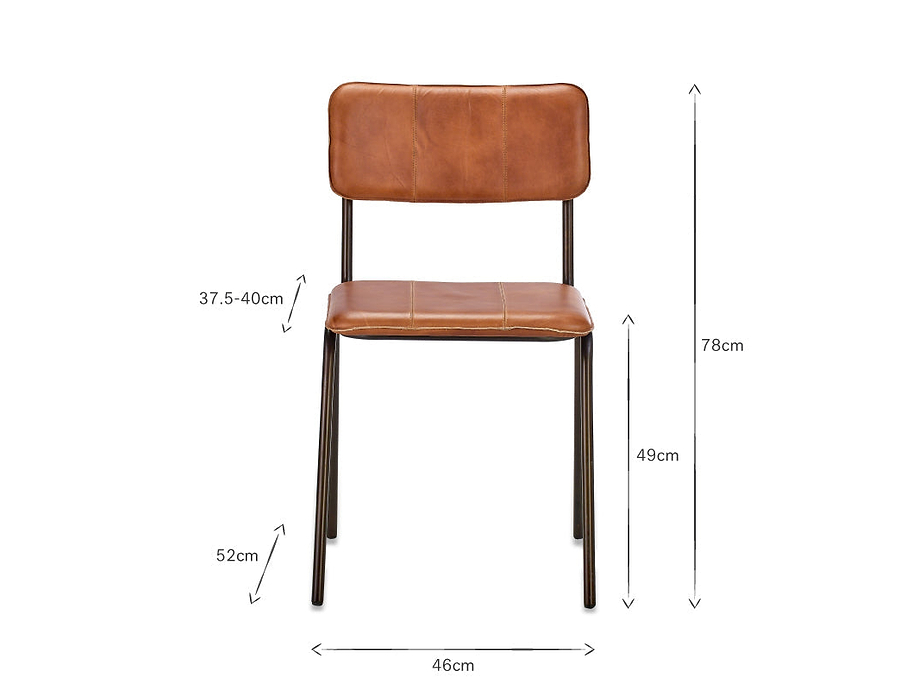 Ukari Leather Dining Chair - Aged Tan
