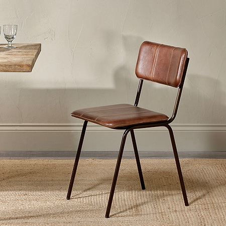 Ukari Leather Dining Chair - Chocolate Brown-nkuku