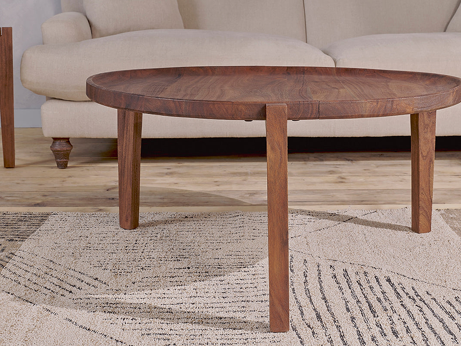 Umar Mango Wood Coffee Table - Dark Brown