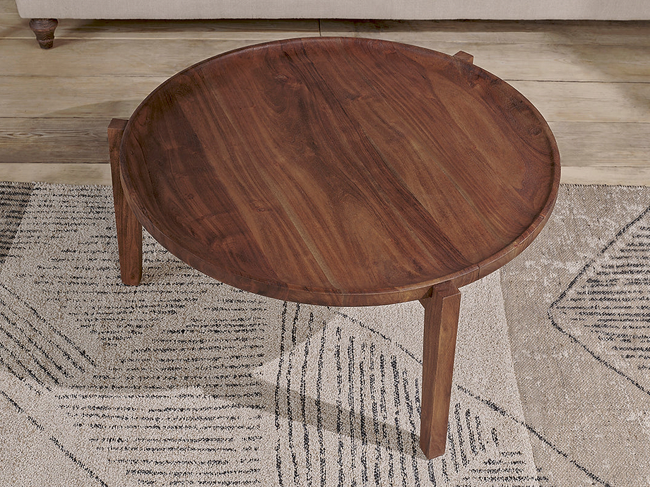 Umar Mango Wood Coffee Table - Dark Brown