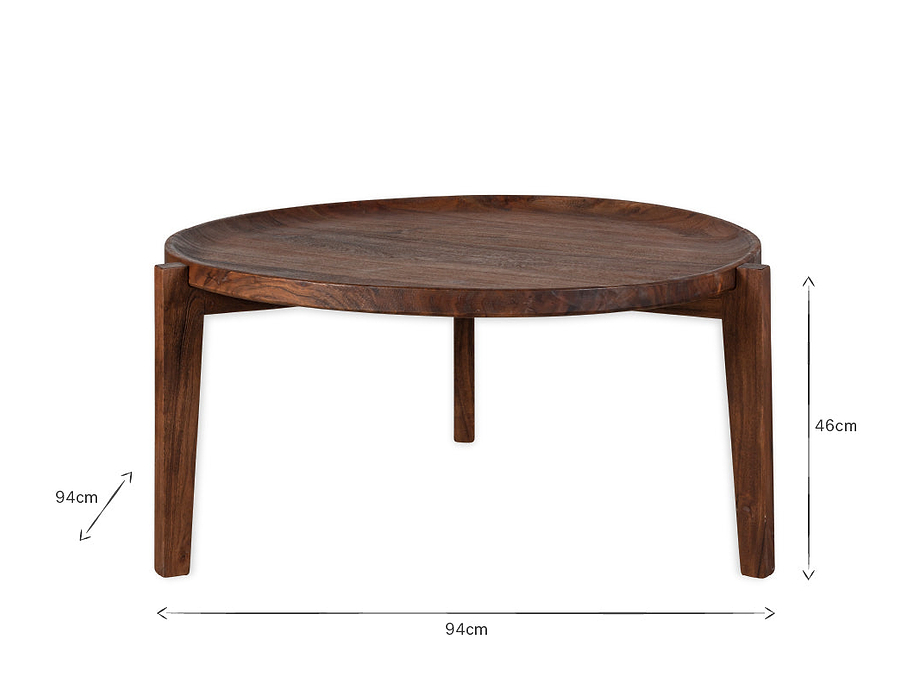 Umar Mango Wood Coffee Table - Dark Brown