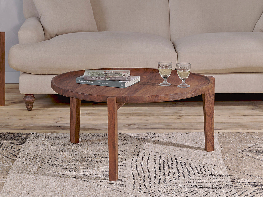 Umar Mango Wood Coffee Table - Dark Brown