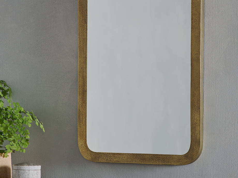 Ungura Rounded Mirror - Antique Brass - Small