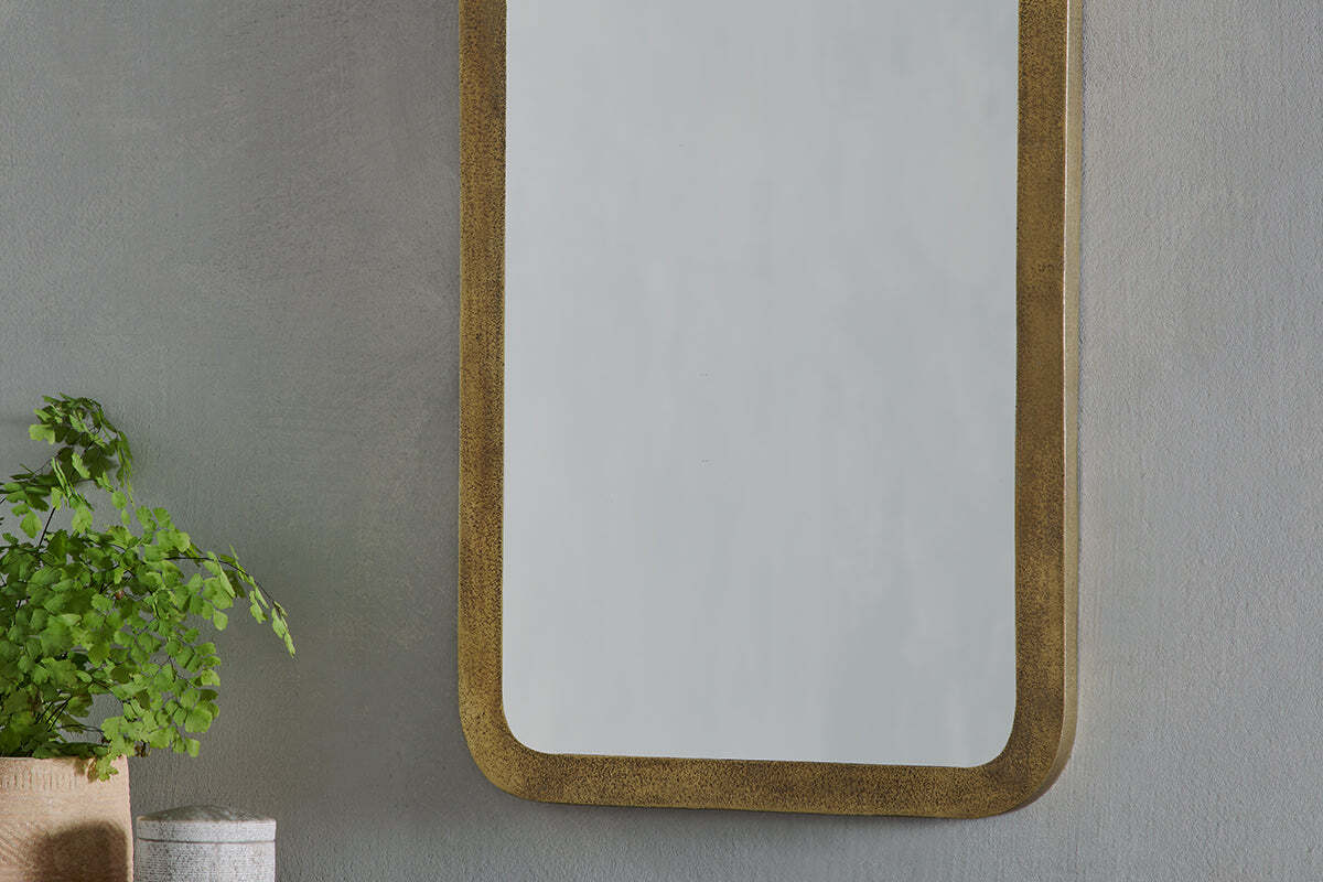 Ungura Rounded Mirror - Antique Brass - Small