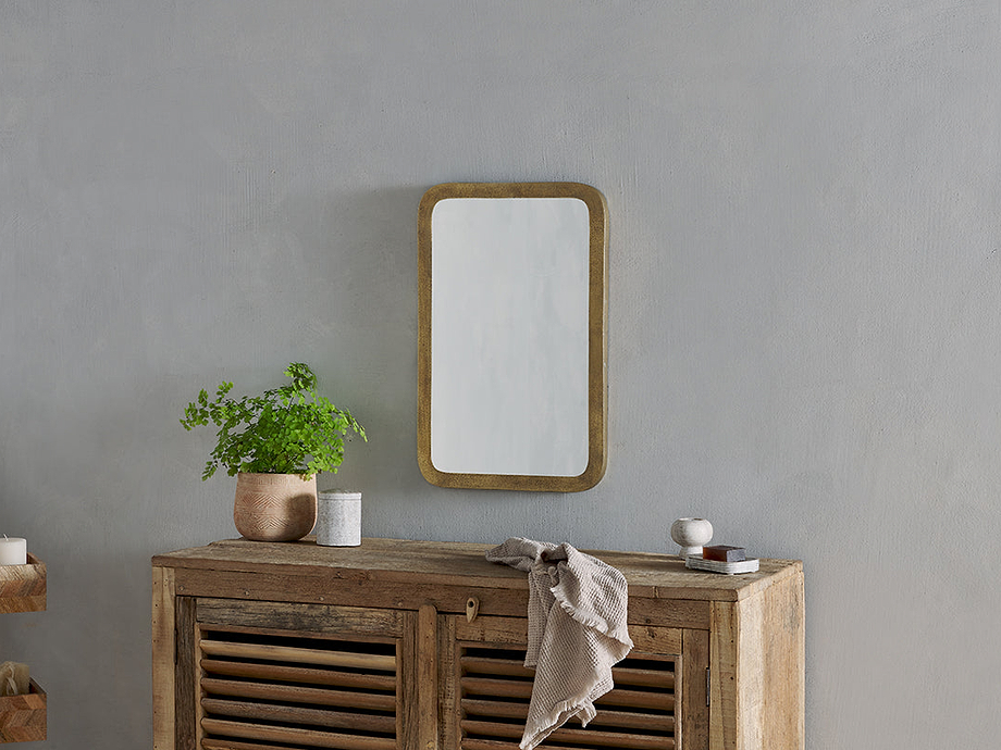 Ungura Rounded Mirror - Antique Brass - Small