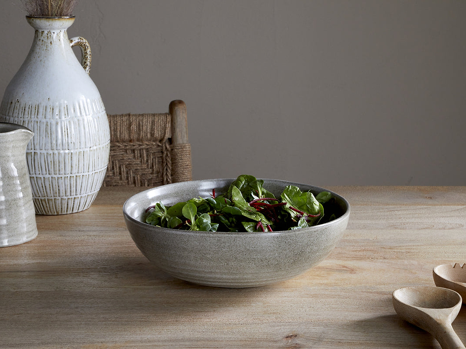 Valinha Earthenware Serving Bowl - Grey