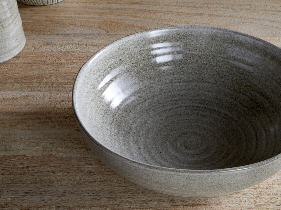 Valinha Earthenware Serving Bowl - Grey
